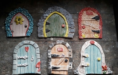 Fairy doors made of clay 
