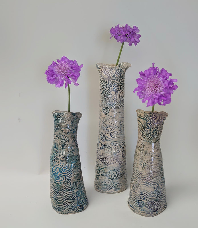 clay textured vases by creative clay for all