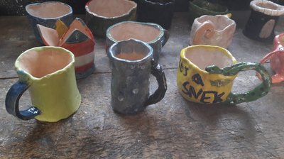 handmade clay mugs 