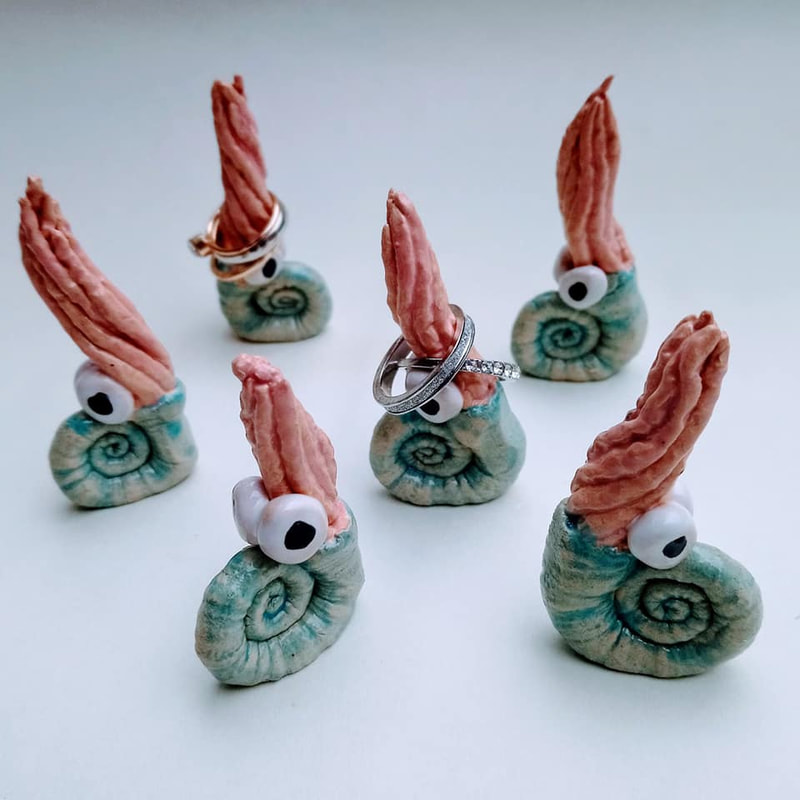 fossil ring holder ceramic clay made by creative clay for all 
